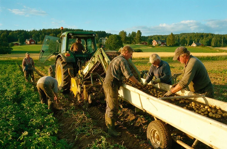 Potatisupptagningen i Hälsingland