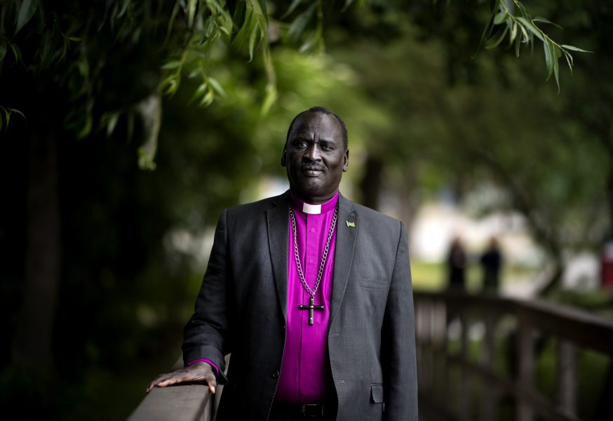 Biskop Isaiah Majok Dau från Sydsudan under ett Sverigebesök.