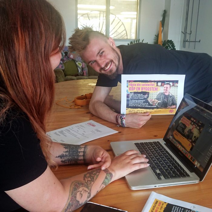 Genom kampanjen Bygglove kan man köpa "byggstenar" och bidra till uppbyggnaden av Kontrapunkt