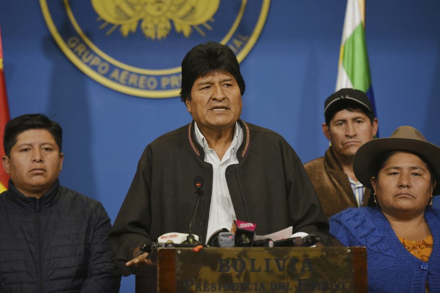 Evo Morales på söndagen.