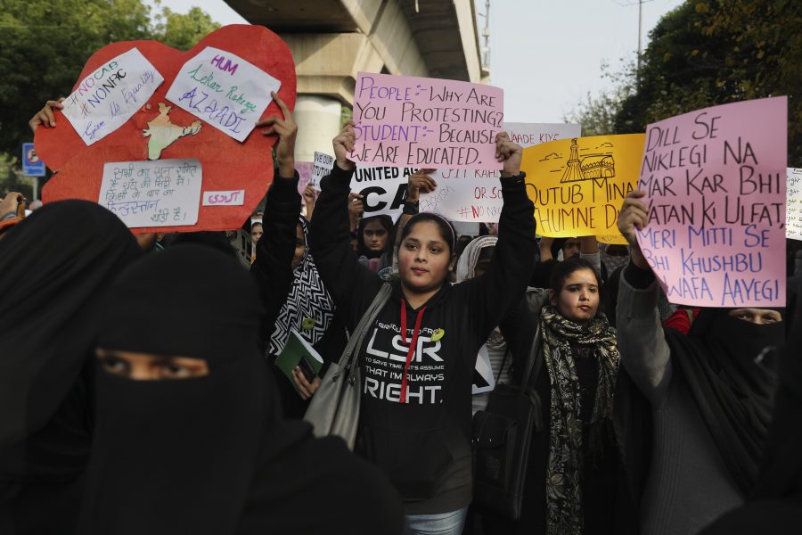 Indiska studenter demonstrerade på gatorna i onsdags.