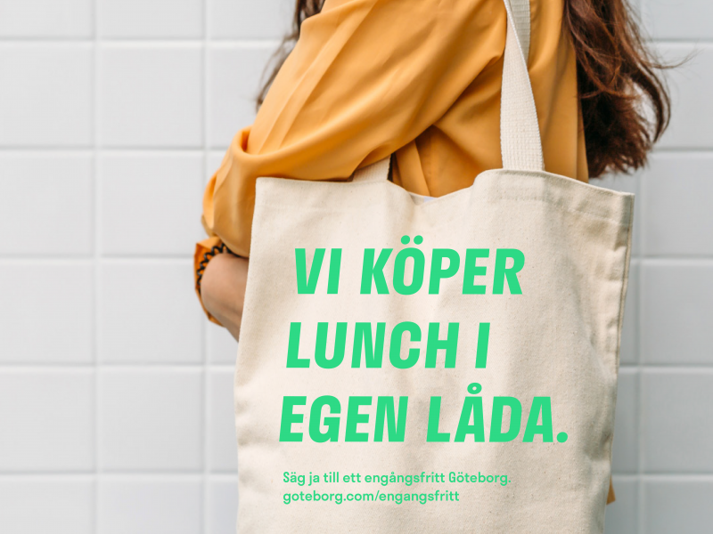 Genom att få folk att ta med sig egna matlådor hoppas Göteborg på att kunna få Sveriges första engångsfria stadskärna.