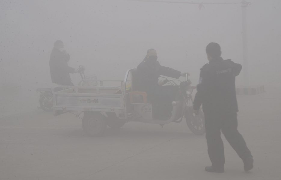Smog är vanligt förekommande i Hebei, som är en av Kinas mest förorenade provinser.