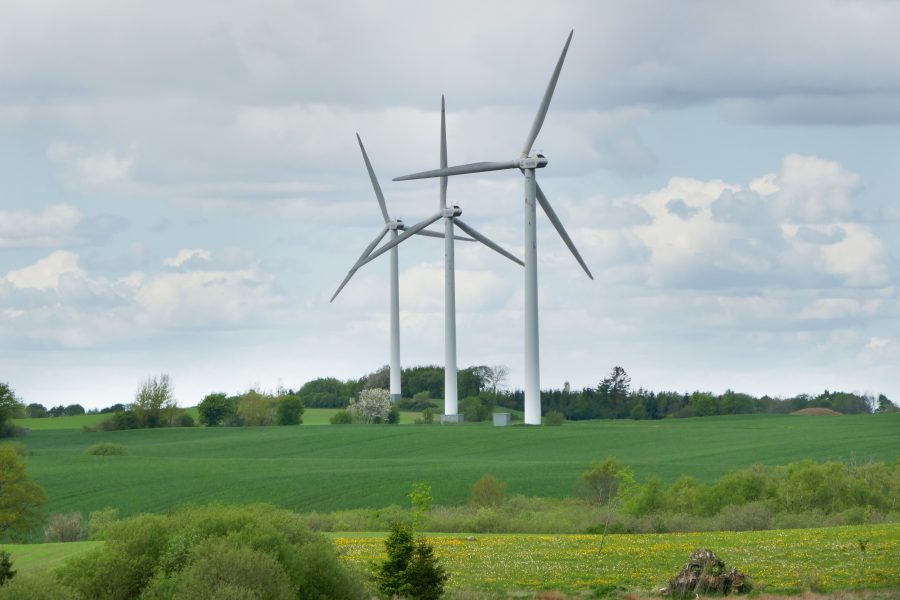 Vindkraftverk på Jylland i Danmark.