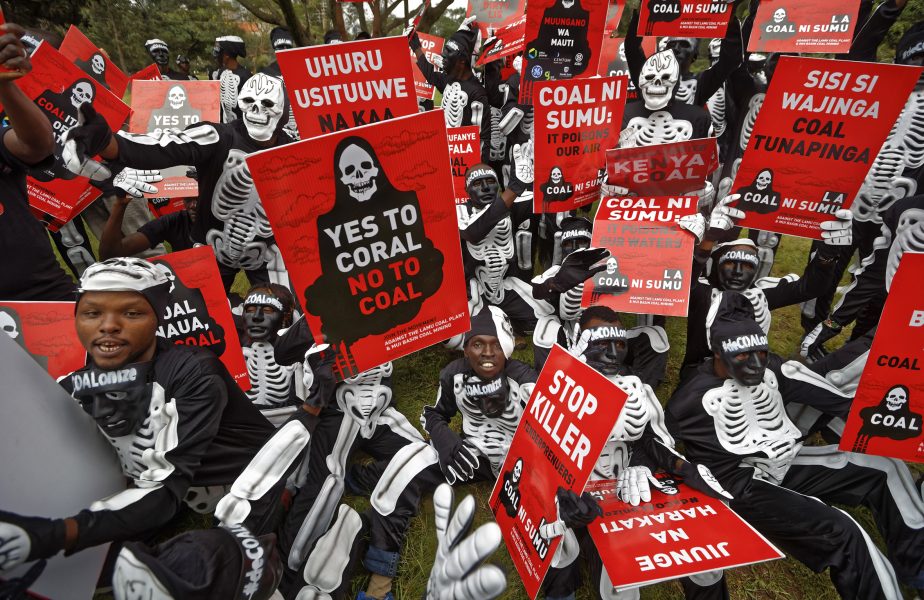 Protest mot kolindustrin i Nairobi, Kenya 2018.
