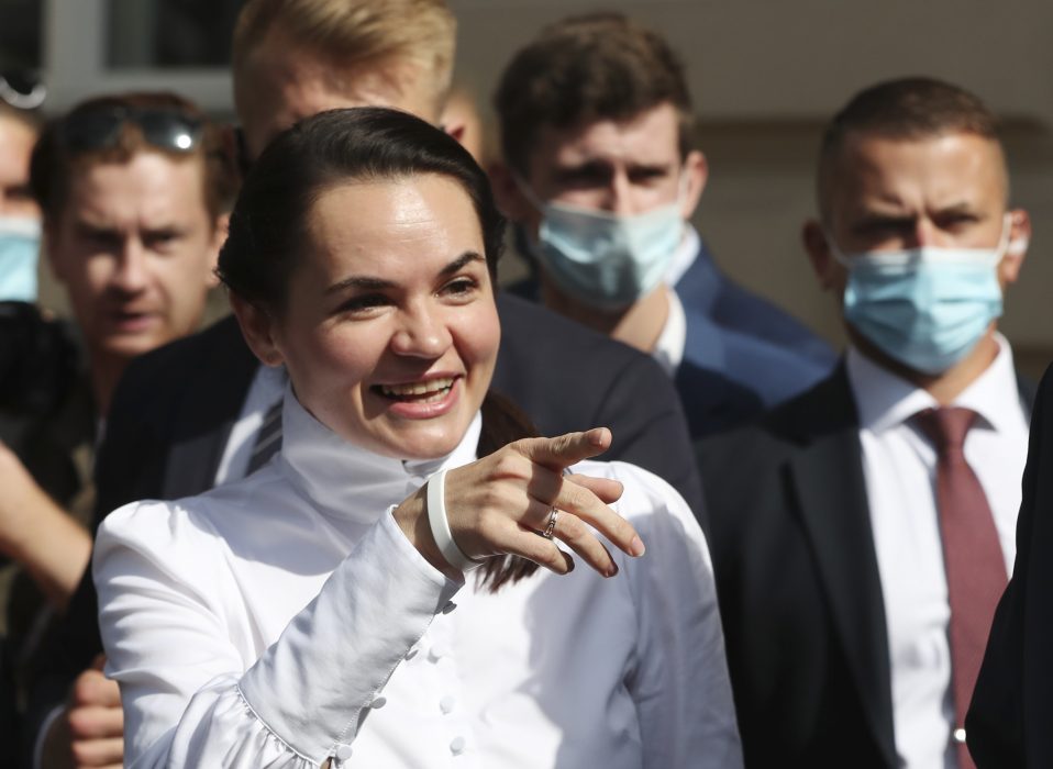 Belarus oppositionsledare Svetlana Tichanovskaja.