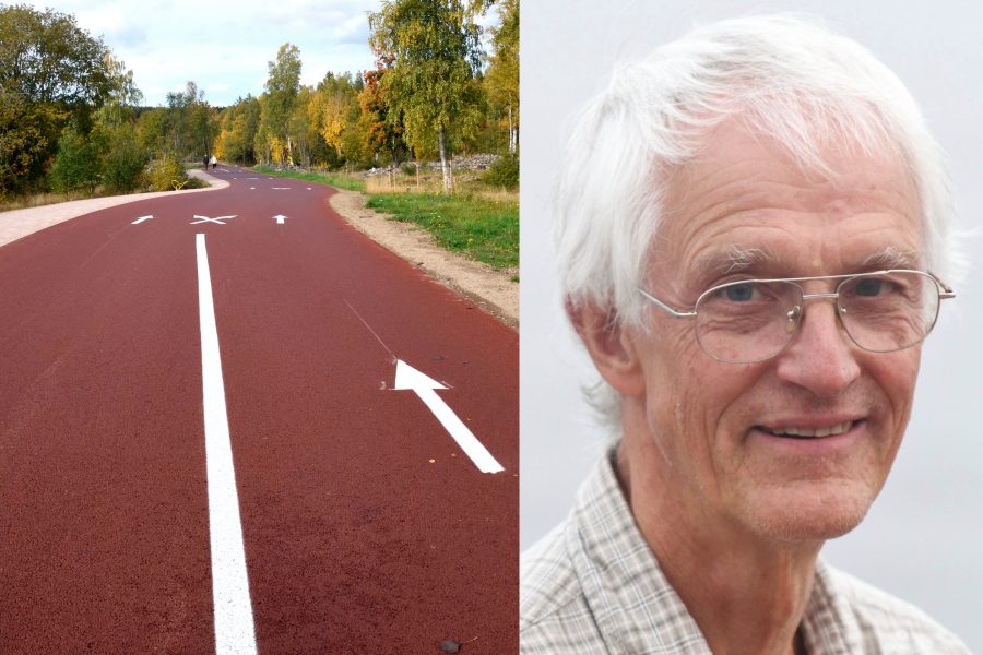 I naturreservatet Lugnet i Falun har man bland annat byggt en asfaltväg för träning med rullskidor, något som falubon Bernt Lindberg vänder sig kraftigt emot.