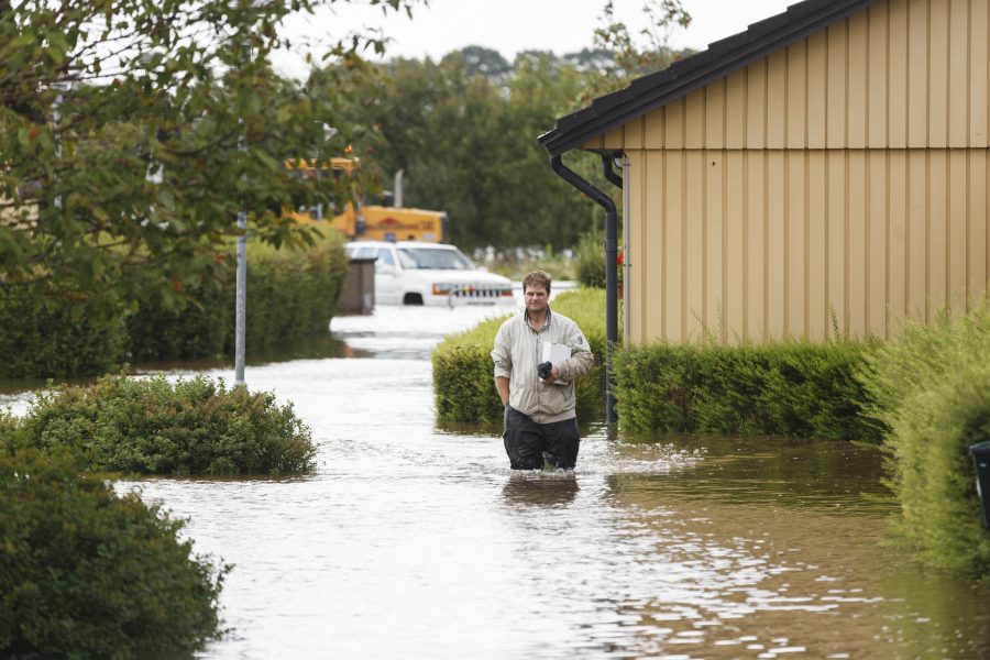 2014 års kraftiga regn i Halland ledde till stora problem med översvämningar.