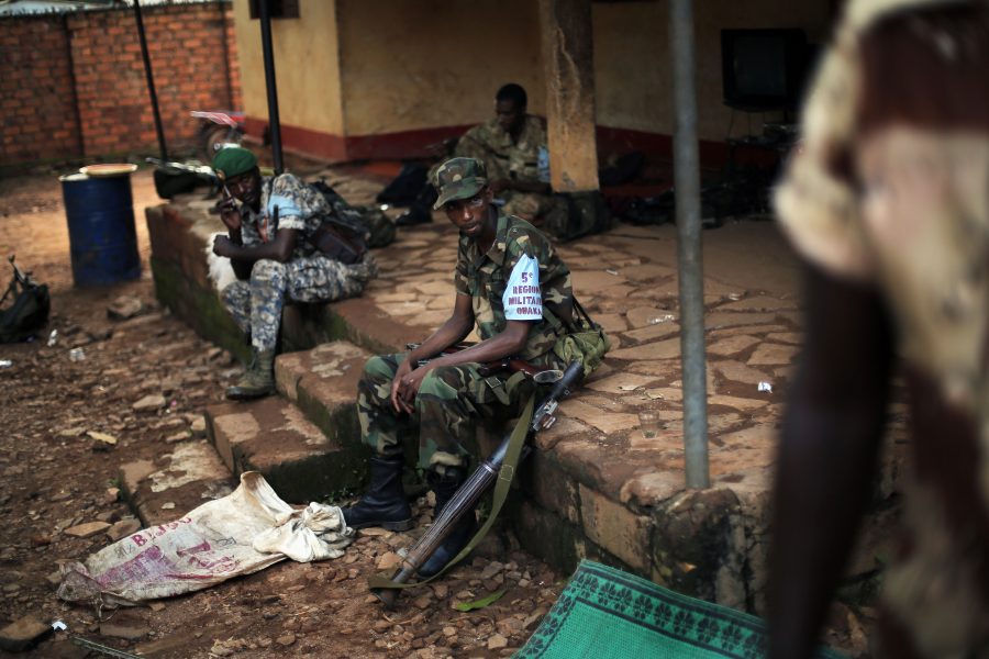  Rebellstyrkor i staden Bambari, som drabbats särskilt hårt av våldet.