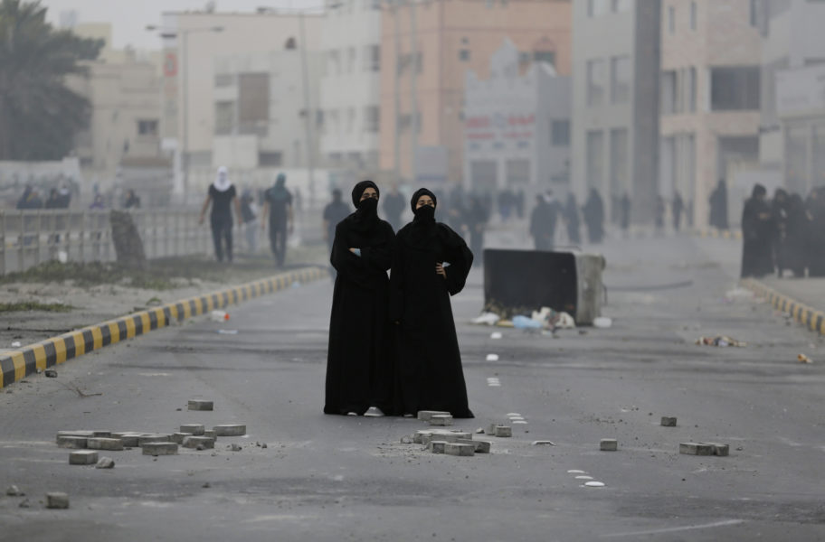 Gatuprotester mot regeringen i Bahrain 2015.