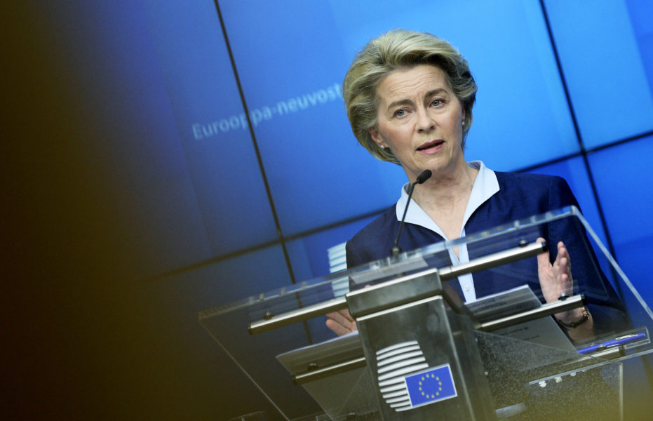 EU-kommissionens ordförande Ursula von der Leyen räknar med allt fler vaccindoser till medlemsländerna under våren.