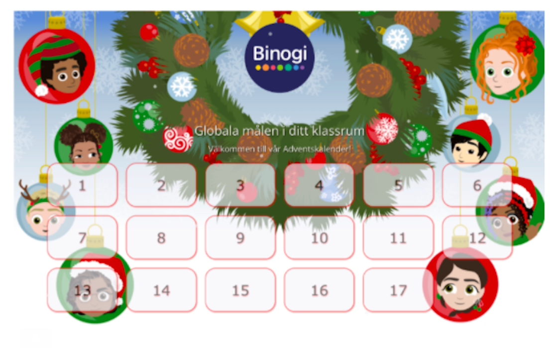 Binogis digitala adventskalender uppmuntrar till samtal om FN:s globala mål