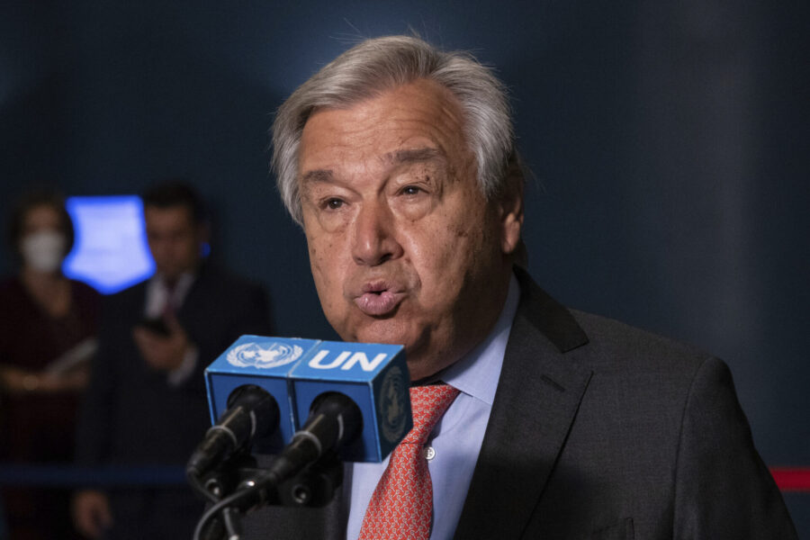 FN-chefen António Guterres talar innan årets NPT-konferens drar i gång i New York.