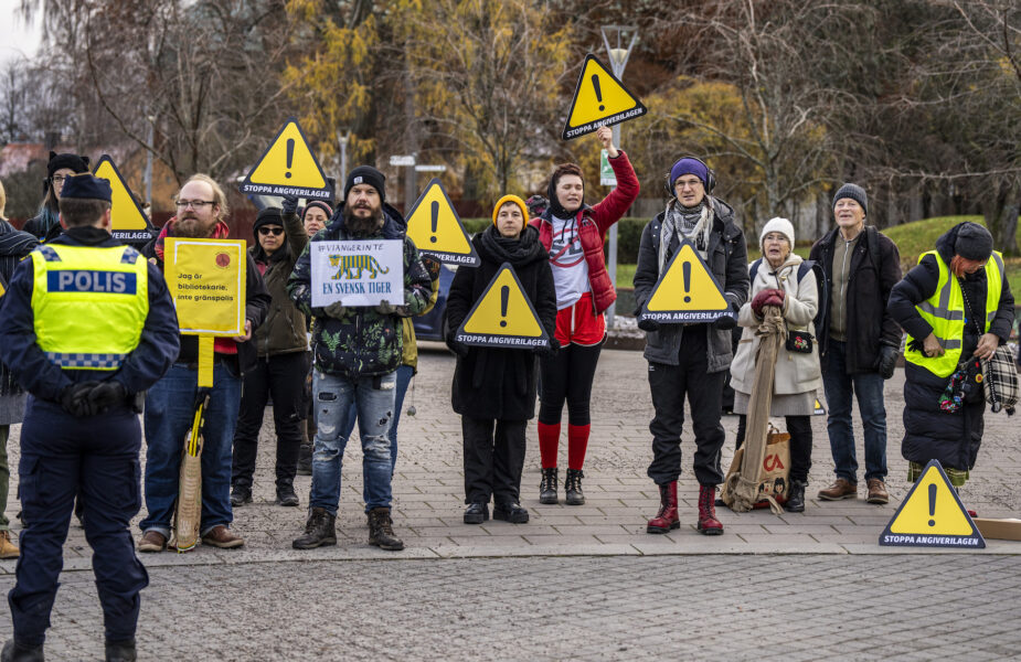 Demonstration mot angiverilagen i Linköping i november 2023.