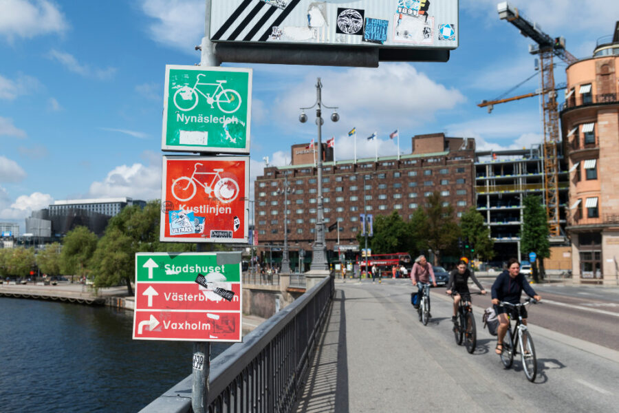 Cyklister i Stockholm.