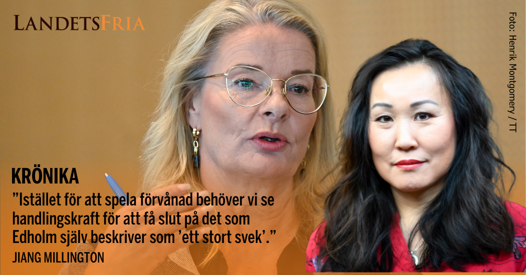 Jiang Millington med Lotta Edholm i bakgrunden.