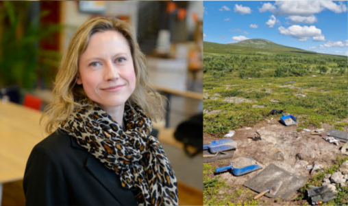 Charina Knutson och samisk boplats.