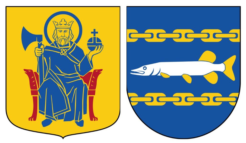 Kommunvapnet från de kommuner som rankas bäst och sämst i årets kartläggning: Norrköping och Nordmaling.