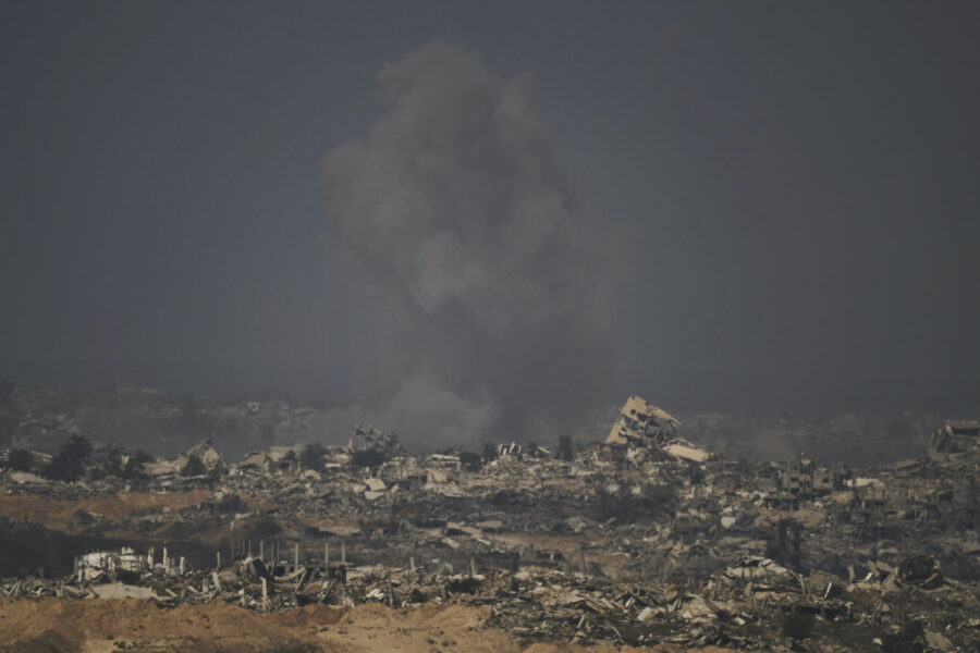 Bild inifrån Gaza på tisdagsmorgonen.