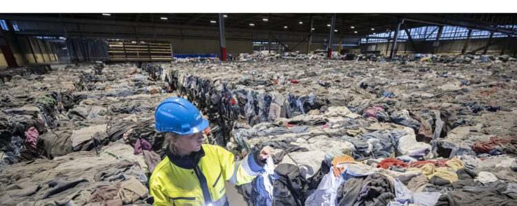 lager med förbrukade textilier