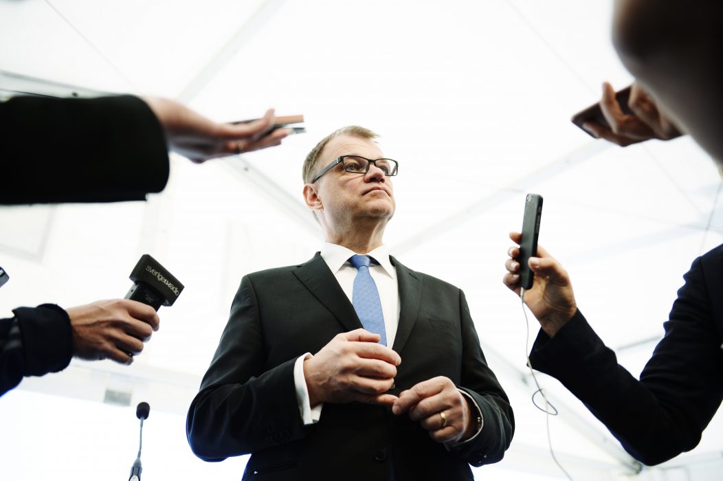 ÖRNSKÖLDSVIK 20180523
Finlands statsminister Juha Sipilä under det nordiska statsministermötet i Örnsköldsvik. Foto: Erik Mårtensson / TT kod 10750