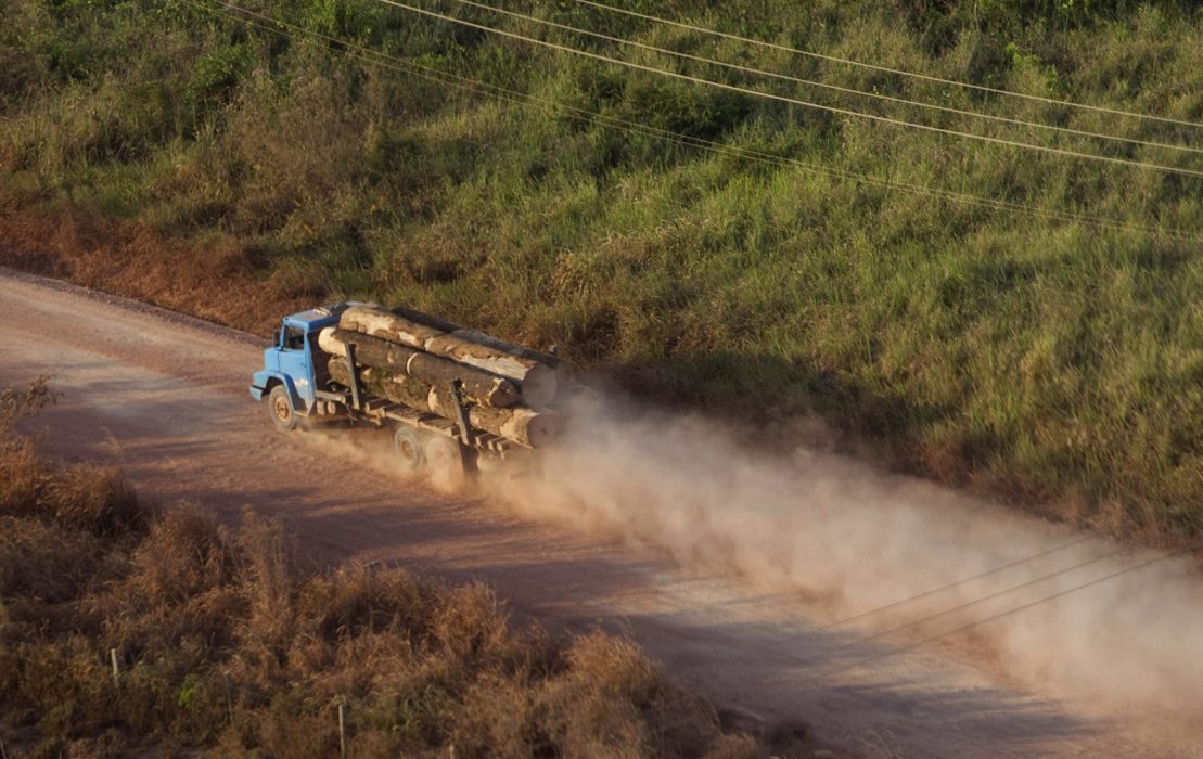 ADVANCE FOR USE SUNDAY, DEC. 11, 2011 AND THEREAFTER - In this Sept. 23, 2011 photo, a truck carrying hardwood timber drives along a rural road leading to Paragominas, northern state of Para, Brazil. Paragominas has become a pioneering "Green City," a model of sustainability with a new economic approach that has seen illegal deforestation virtually halted. Experts say the metamorphosis is the best hope for showing the 25 million people who live in the Amazon that the forest is worth more alive than dead. "Green City" plan aims to halt all illegal deforestation through a mix of enforcement, the creation of the Amazon's only local environmental police force, and promotion of an economy that doesn't rely on clearing jungle. Instead, the focus is on sustainable development, using managed forestry for a wood industry, and introducing modern farming techniques to increase production while using less land. (AP Photo/Andre Penner)