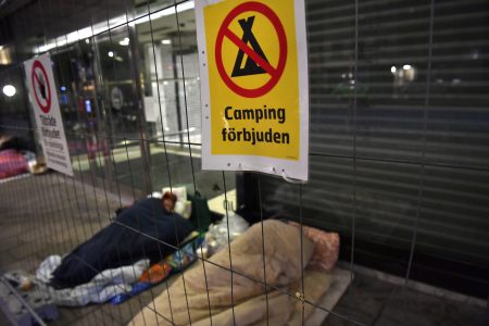 Uteliggare i centrala Stockholm