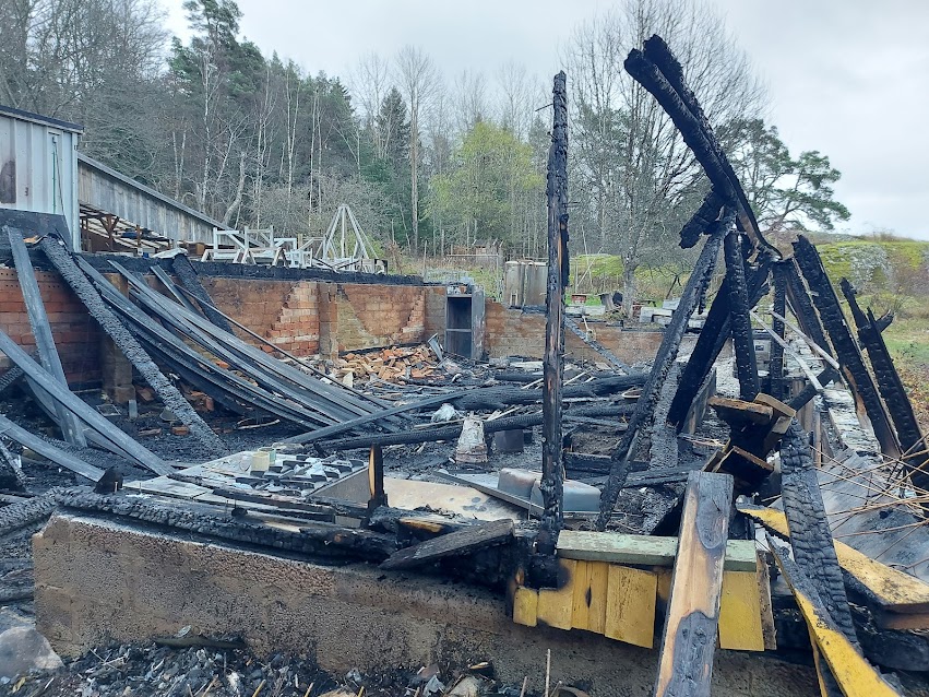 Växthuset efter branden